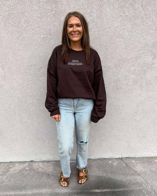 Jesus Over Everything Sweatshirt- Embroidered