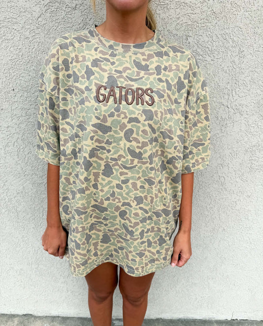 Duck Camo 3D Embroidered Gators Tee