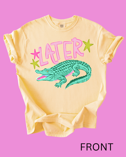 Later Gator Tee - Youth + Adult - Butter Color