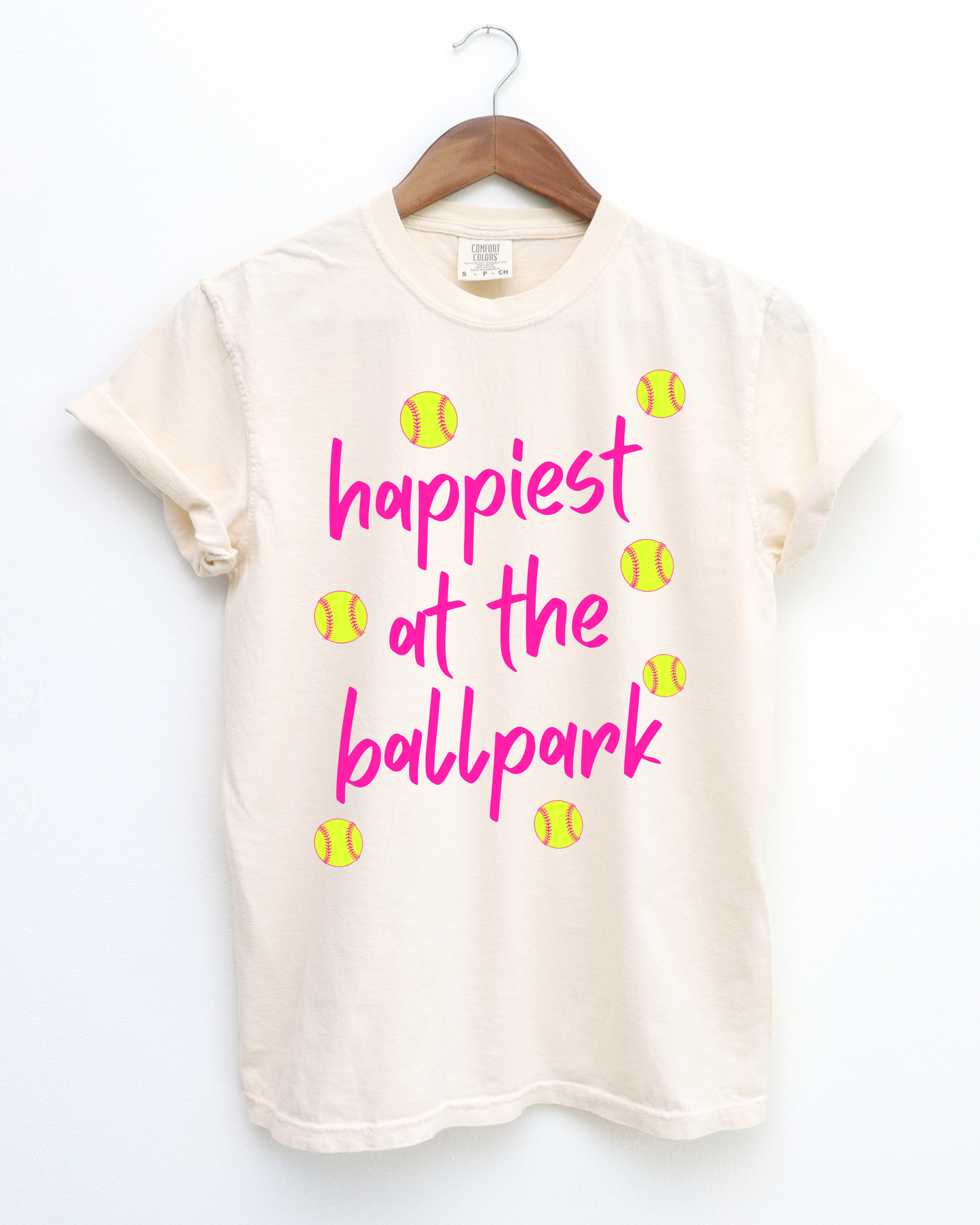 Happiest At The Ballpark Tee- Softball