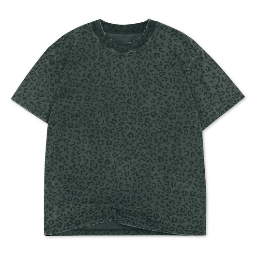 Vintage Black Leopard Oversized Box Tee